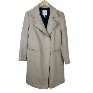 Avec les  Filles Moto Twill Wool Blend Coat